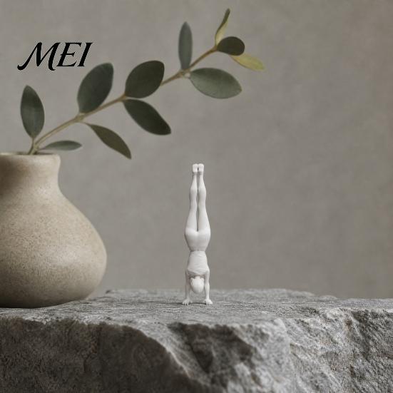 3D Printed Statue Inverted Girl Figurine, Athlete Statue, White Sporty Sculpture for Home Table Shelf Decor Minimalist Art Piece