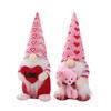 Valentines Day Plush Faceless Doll Knitted Love Heart Print Small Ornament Gnome Old Man Doll Home Decoration