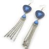 [N3708] - Silver Blue 'Navajos' Designer Earrings