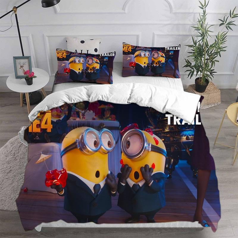Despicable Me 4 Bedding Sets Comforter Quilt Bed Cover Duvet Cover Pillow Case 2-3 Pieces Sets Kids Adult Size