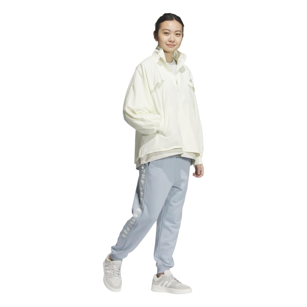 Adidas KWY03 Jersey Loose Wrinkled Nylon Woven with Brushed Tricot Ivory Size Men's Top, Wording, Fit, Lining, (JN9956), J/M