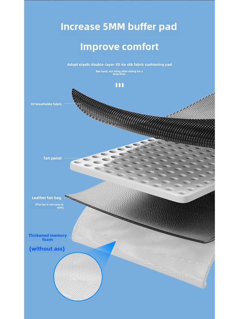 Охлаждающая подушка для сиденья автомобиля с дышащим вентилятором для летней вентиляции и отвода тепла