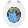 Soft Close Toilet Seat Set 2 pcs Deep Ocean Blue 44 x 38 cm