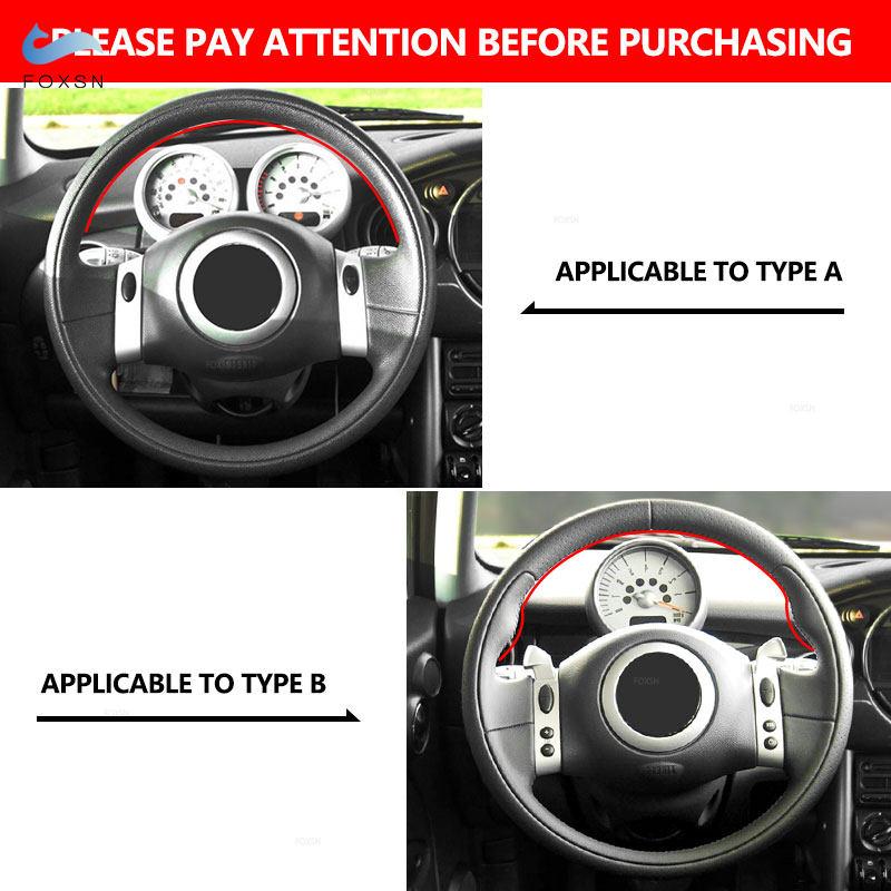 Car Accessories Braid On Steering Wheel Leather Cover Trim For Mini Coupe 2001-2006 Convertible 2004-2008 For Mini R50 R53