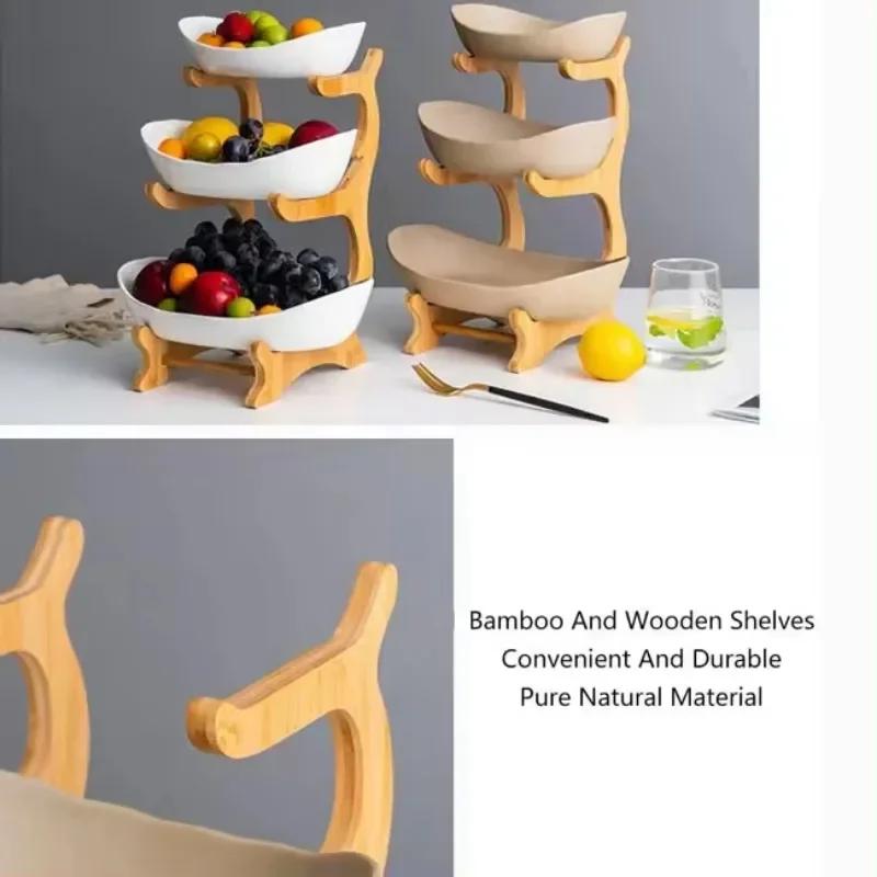 2/3 Слоя Столовые Тарелки Посуда Кухонная Фруктовница с Дном Разделенная Тарелка Подставка Для Закусок Конфет Торта Фруктовая Тарелка Салатница