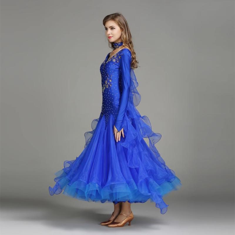 Платье для бальных танцев женское одежда для современных танцев с длинным рукавом дешевые костюмы