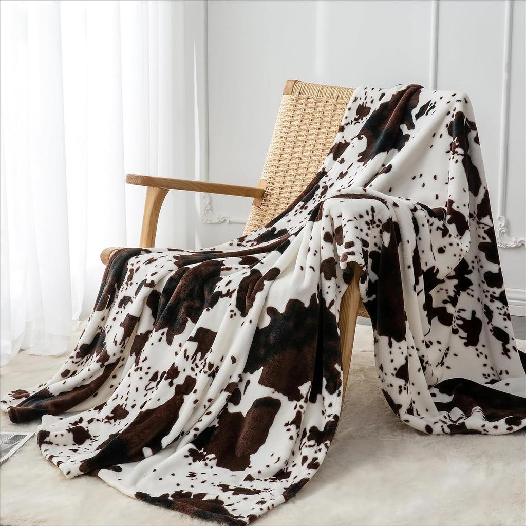 Cow pattern Blanket Flannel Blanke Bed Sofa Travel Camping Super Soft Cozy Plush Blanket Cheetah Print Blanket for All Seasons