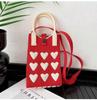 Women Cartoon Knitted Handheld Outdoor Crossbody Bag Leisure Cute Inclined Shoulder Bags Snap Button Mobile Phone Bags