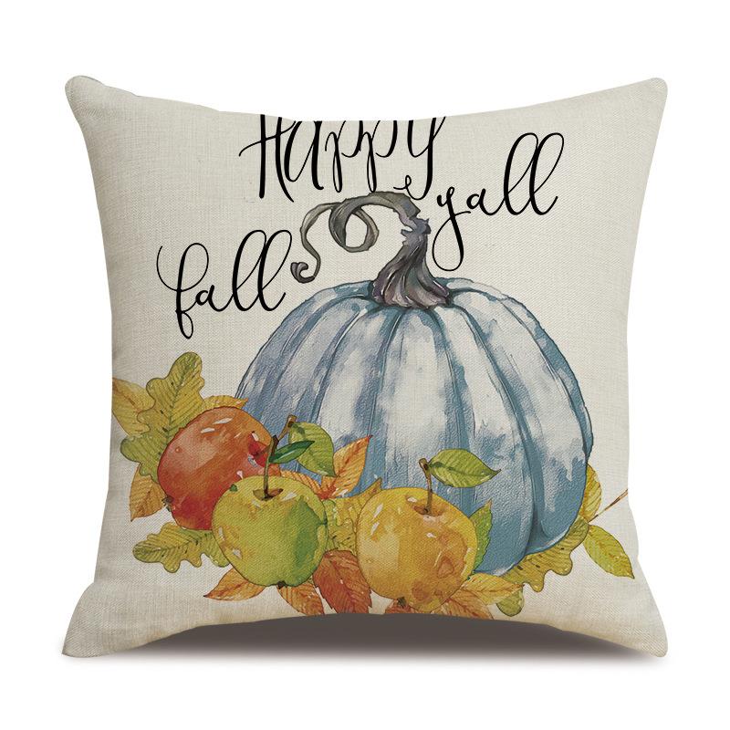 Подушка из льна на День благодарения, осенняя наволочка с принтом тыквы