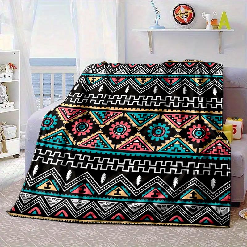 Native American Pattern Blanket Flannel Blanket for bed, sofa, Camping, Hiking, Picnic Essentials, gift for family Fan gifts