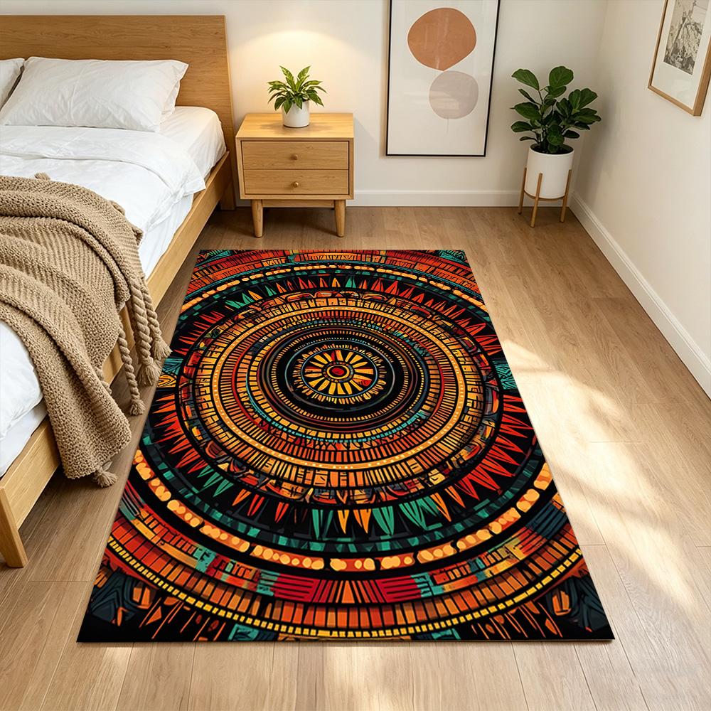 Mystic Tribal Pattern Art Non-Slip Home Carpet Design for Office Decor Living Room Gift
