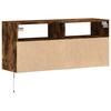 Vidaxl Ścienna Szafka Tv Z Led, Przydymiony Dąb, 100X31X45 Cm