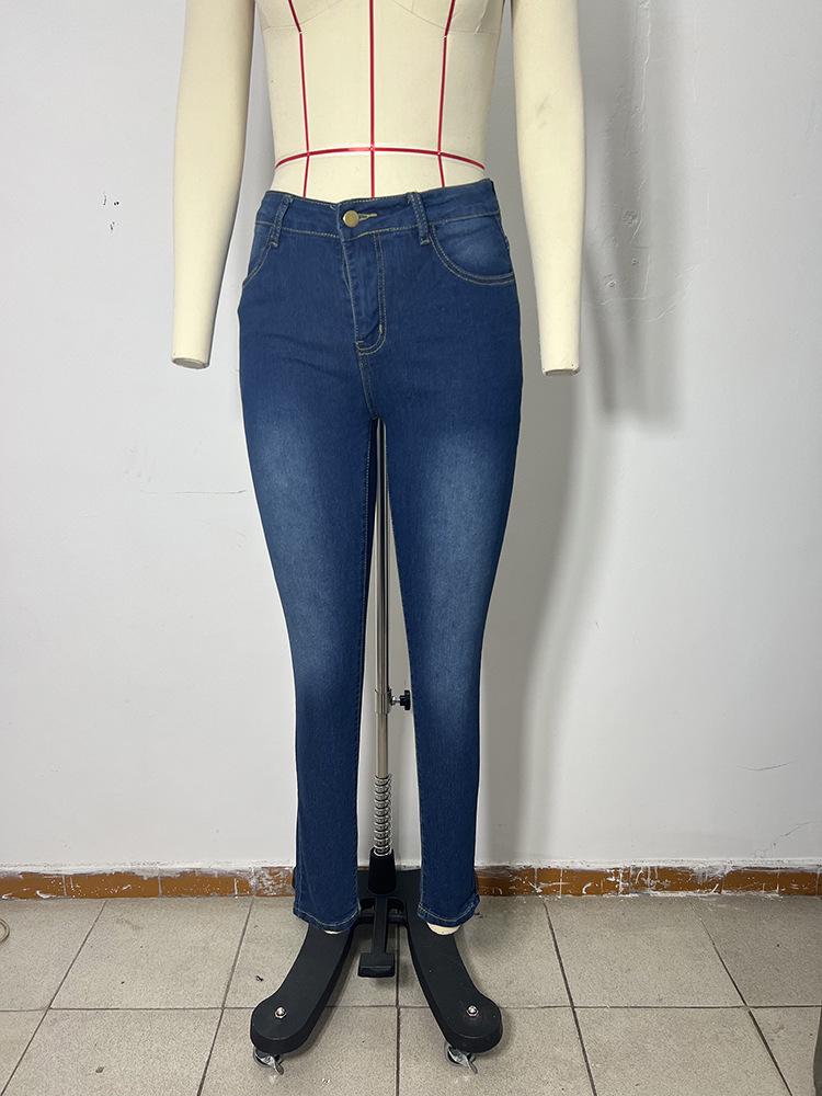 Women's High Waist Slim Pencil Jeans - European and American Style 2023 Collection