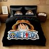 One Piece Monkey D Luffy Pattern Bedding Quilt Set Quilt Cover Pillowcase Home Birthday Gift(1 * duvet cover + 2 * pillowcase, without core)