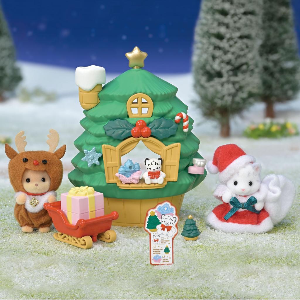 Sylvanian Families Сезонная рождественская елка Сертификация ST Mark Для детей от 3 лет и старше Игрушечный кукольный домик Sylvanian Families EPOCH [Домик для малыша Санты] SE-214