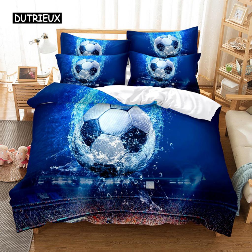 Спортивный футбольный комплект постельного белья пододеяльник комплект 3D постельное белье цифровая печать постельное белье размер Queen комплект постельного белья модный дизайн