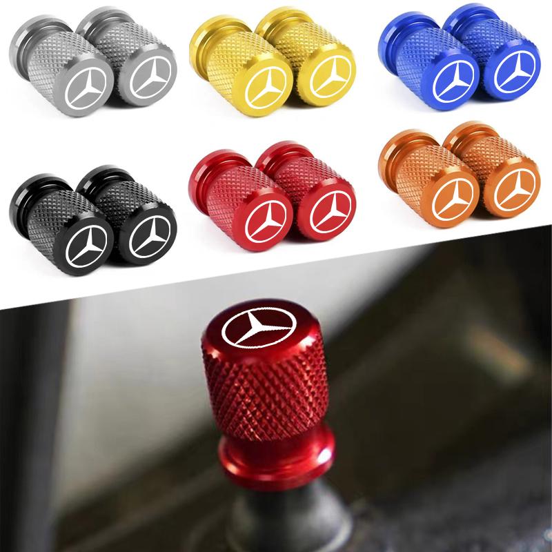 AABGT1 4pcs for Mercedes Benz MB Maybach A B C D M S R Car Wheel Tire Valve Caps Aluminum Airtight Covers Class C200L GLC GLK CLA GLA