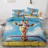 Забавный пододеяльник с жирафом Кинг 3 предмета Красочный комплект постельного белья с животными, Мягкий микрофибровый комплект пододеяльника с граффити и наволочками