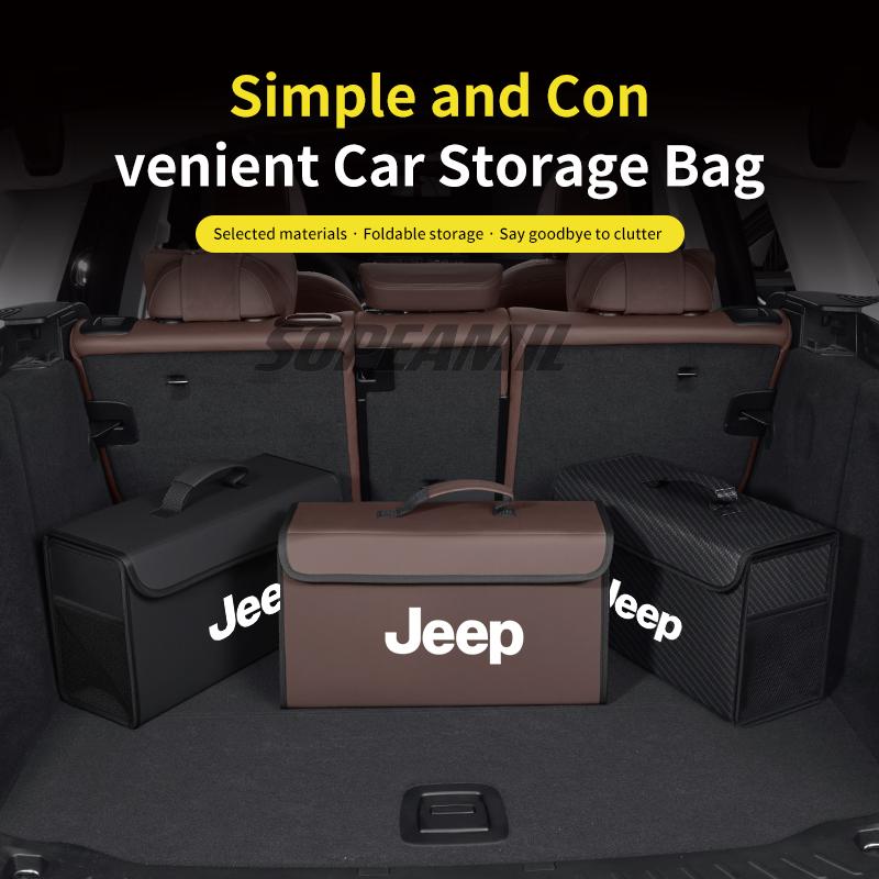 EPY1 Car Trunk Organizing And Storage Box For Jeep Cherokee Compass Patriot Renegade Trail-Hawk Wrangler JK TJ SRT Auto Accessories