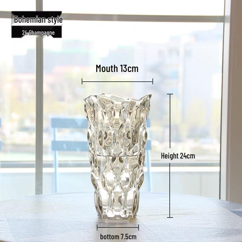 Богемная Современная Ваза из Прозрачного Стекла для Домашнего Декора и Гидропонных Цветочных Композиций в Гостиной