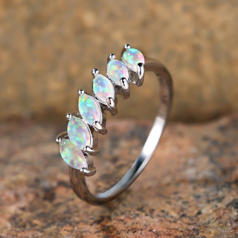 Кольцо в корейском стиле с 6 бриллиантами в форме ромба на двух лапках для женщин, универсальное, с темпераментом, простое и элегантное кольцо