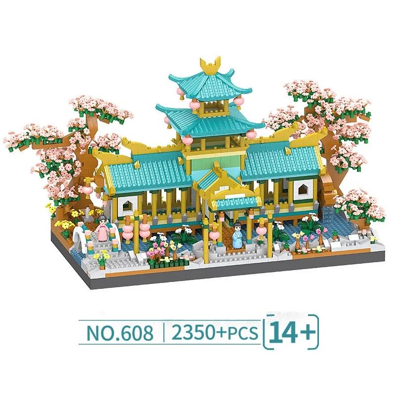 Mini Blocks Cabin Architecture Flower House Cake Coffee Shop Building Bricks Diy Toys For Boy Gift Girl Present New Year