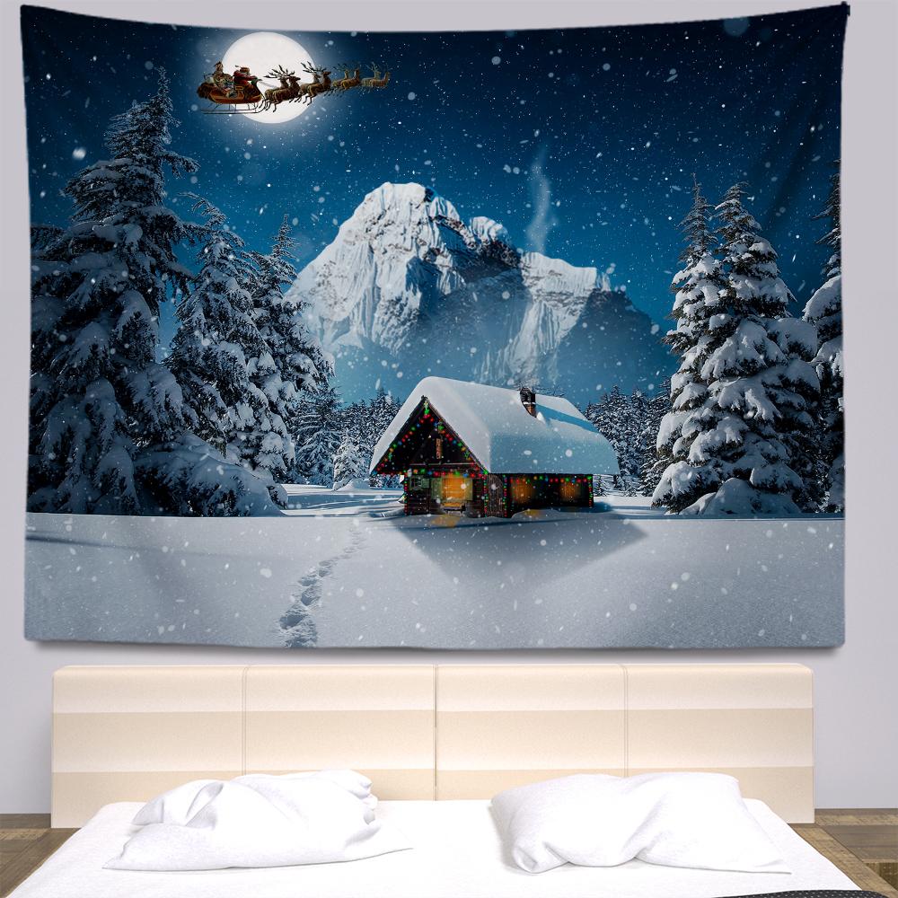 Домашний декор гобелен с рождественским принтом гобелен настенный в стиле бохо настенный декор в общежитии фон ткань Tapiz navideño