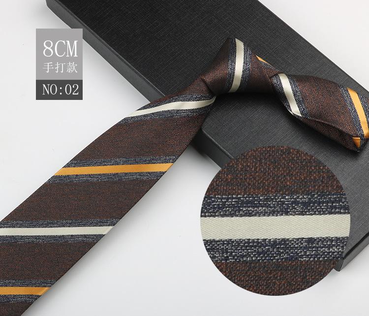 Деловой галстук Платье рубашка Профессиональный рабочий костюм В полоску Высококлассный Зеленый Коричневый Мужской Ручной стиль