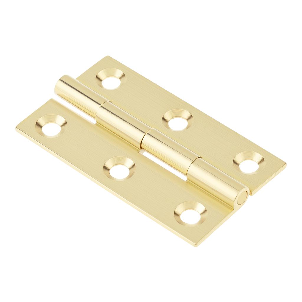 1.5 Inch Solid Brass Mini Butt Hinges, 8 Pcs with 48 Screws for Jewelry Box / Small Cabinet / Wooden Craft Hardware