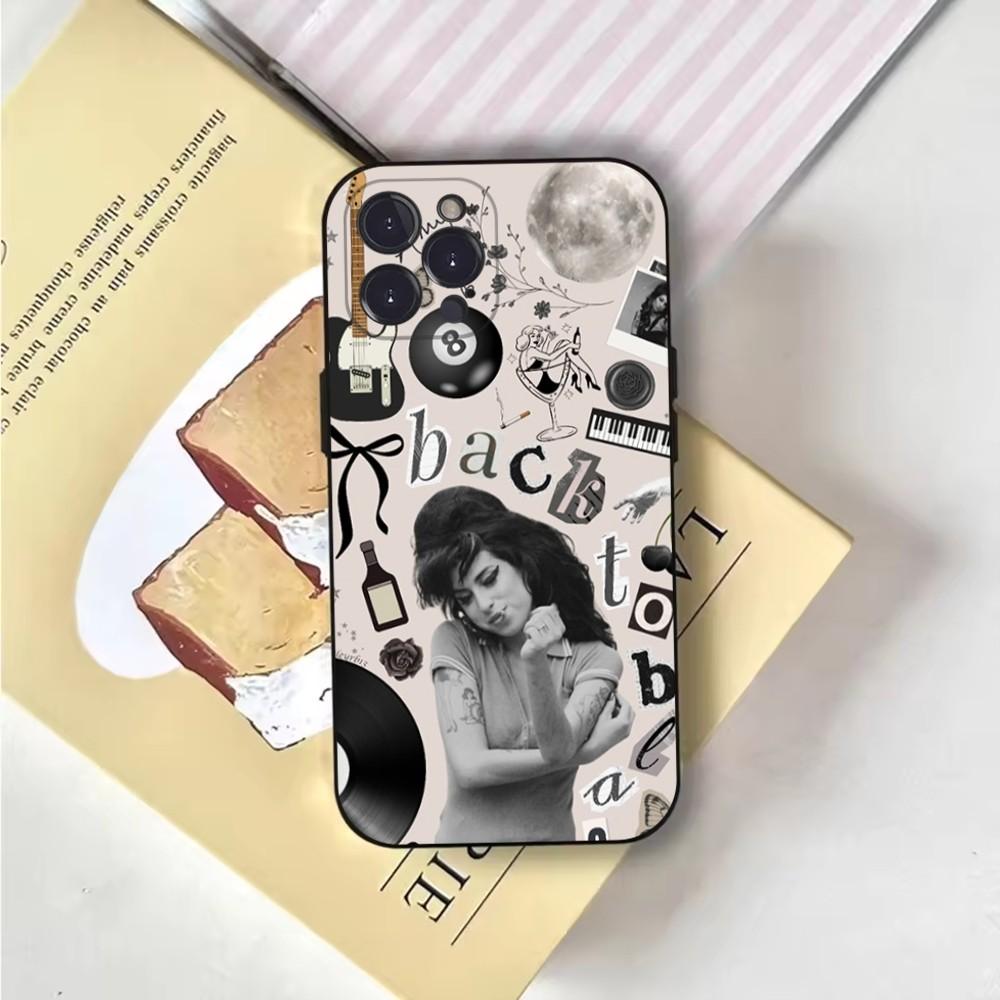 Чехол для телефона Amy Winehouse для iPhone 16,15,14,13,12,11,Pro,X,XS,Max,XR,Plus,Mini Мягкий черный чехол