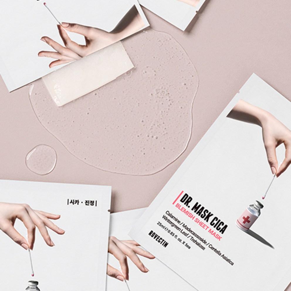 ROVECTIN Cica Calming Mask Pack, 5 sheets