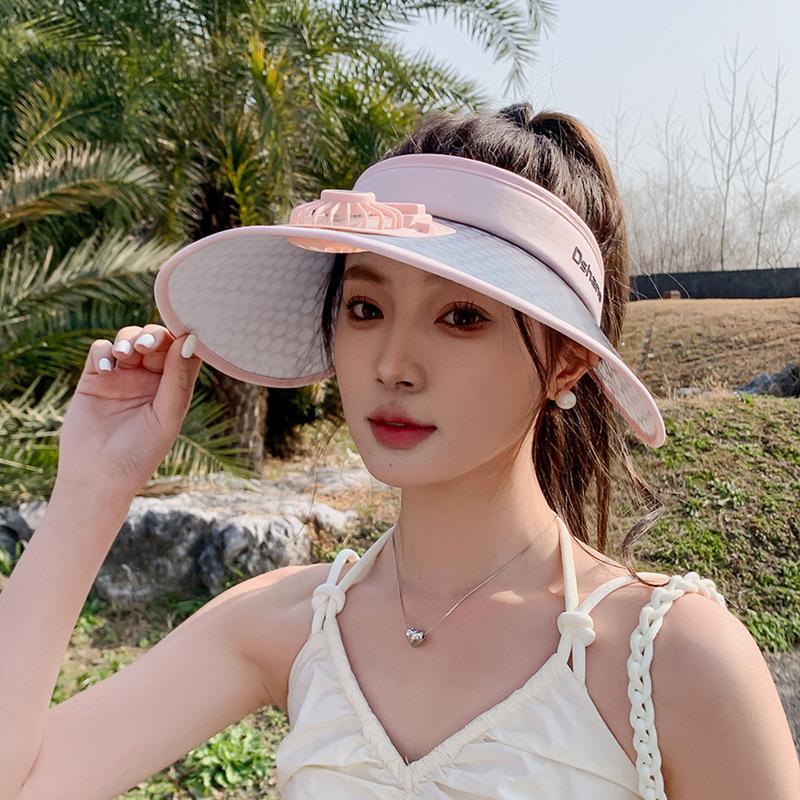 Летняя уличная шляпа от солнца для детей с широкими полями и вентилятором, перезаряжаемая шляпа с открытым верхом, универсальная модная шляпа от солнца