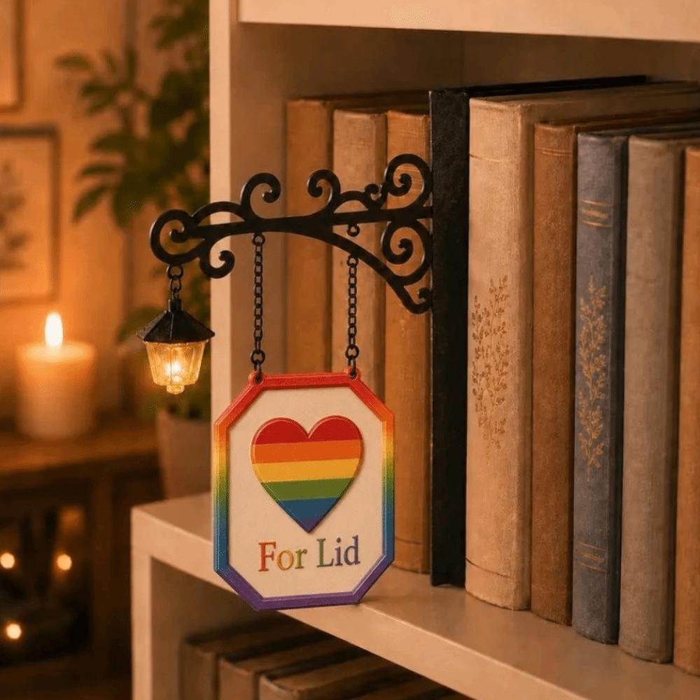 Vintage Bookshelf Lantern Light Wooden Bookshelf Lamp Bookshelf Ghost Light  Library