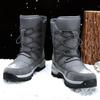 Модные новые уличные мужские ботинки, зимние ботинки для снега, мужская обувь, толстые плюшевые, водонепроницаемые, нескользящие, сохраняющие тепло, зимняя обувь, большой размер 46