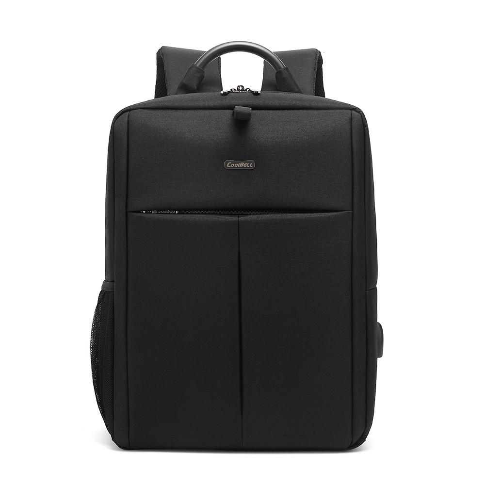 Мужские рюкзаки Cool Bell с USB-портом для зарядки Мужской деловой повседневный водонепроницаемый рюкзак для ноутбука 15,6 дюйма черный/серый CB-6107S