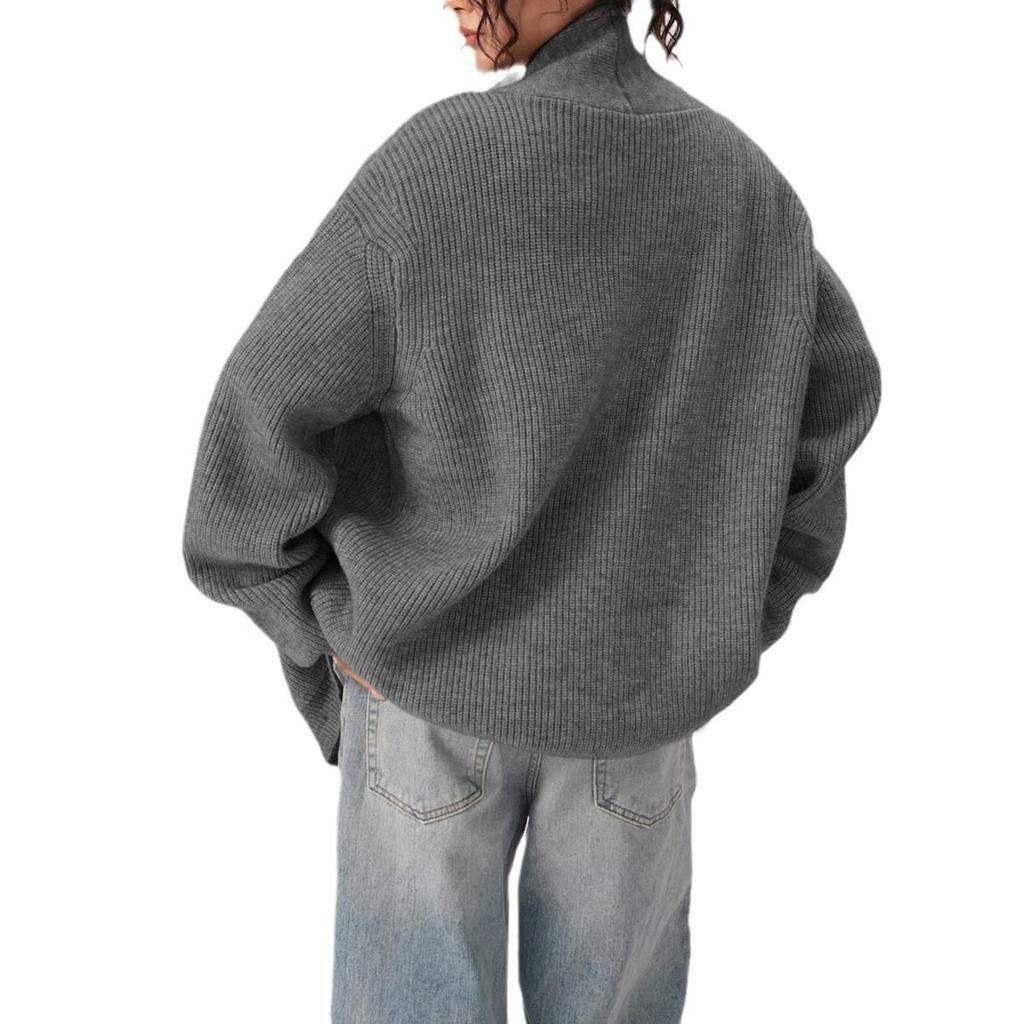 Унисекс Ретро Кардиган с Необычным V-образным Вырезом: Вязаный свитер Осень/Зима