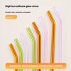 Джанси Цветная Высокоценная Стеклянная Соломинка Не Одноразовая Высокотемпературная Устойчивая Пищевая Прозрачная Стеклянная Соломинка для Питья