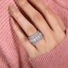 Luxurious Exquisite Brilliant Full Cubic Zirconia Rings for Women Temperament Bridal Wedding Accessory Statement Zircon