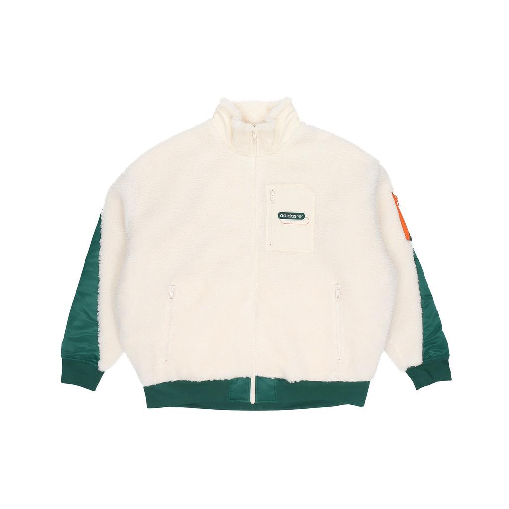 Adidas Originals Mr Sherpa Jkt Self-Storing Fleece Splicing Stand Collar Logo Sports Jacket Men Jackets Yellow White HC0373