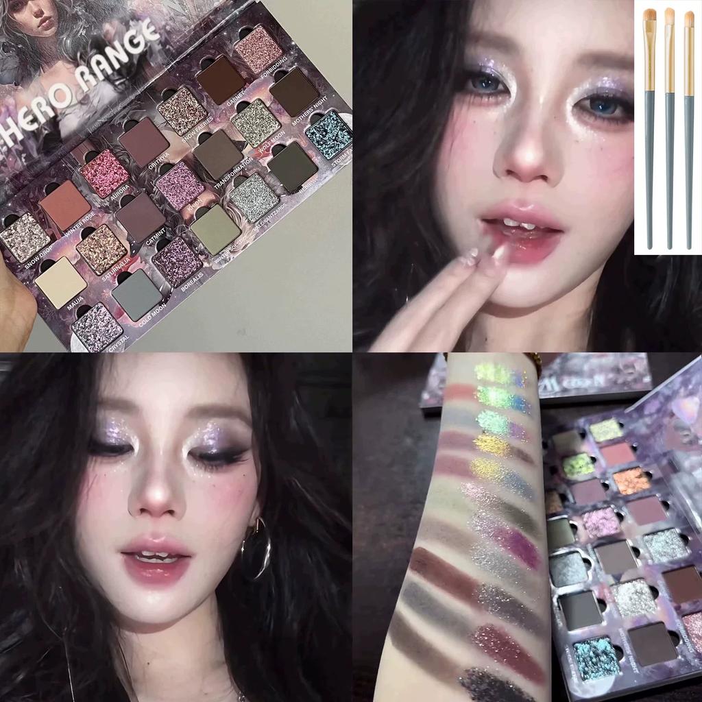 Cold Moon 21-Color Eyeshadow Palette Cool Purple Series Smokey Makeup Cement Gray Matte Pearlescent Flashing Colorful Hot Girl Eye Makeup