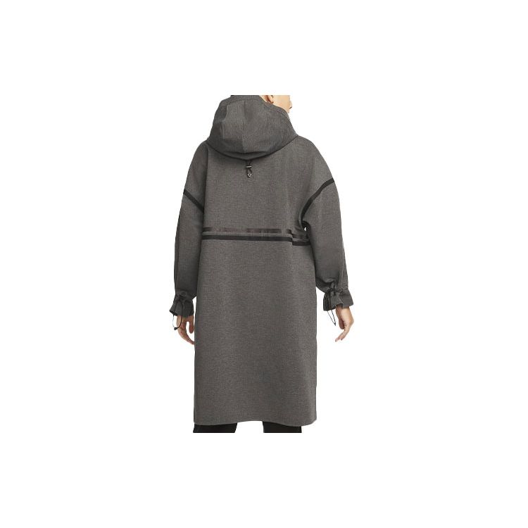 Nike Однотонное пальто средней длины на молнии с подчеркивающей талию, женские пальто серого цвета DM6167-032