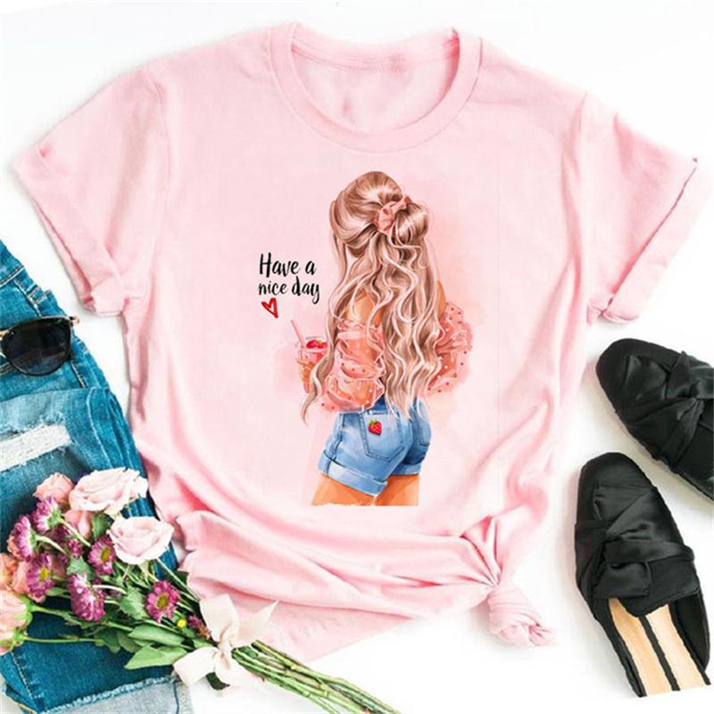 Красивые 90-е девушки принт женские топы мода O-образный вырез футболка смешная эстетика графический принт женские футболки женская одежда