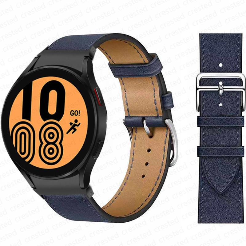 20mm Band For Samsung Galaxy Watch 6 4 classic/5 Pro 44mm 40mm 47mm 43mm 45 No Gaps Leather Bracelet Correa Galaxy Watch 6 Strap