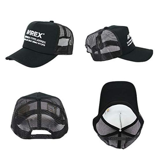 AVIREX Mesh Cap Hat LOGO AVIREX Large Size Big Size Cap Brand Xl Black Black Men's