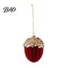 Festive Home Shop Ornament Set Flocked Christmas Ornaments with Gold Edging, Retro Red Velvet Hanging Vintage Style Pendants Decoration, Elk