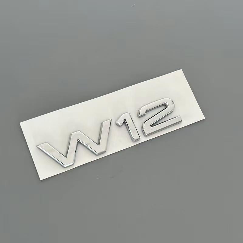 For Chrome W12 Logo Letters Decal Car Fender Trunk Badge For vcrf1 A8 D3 S8 A8L Q7 W12 Emblem Sticker Accessories