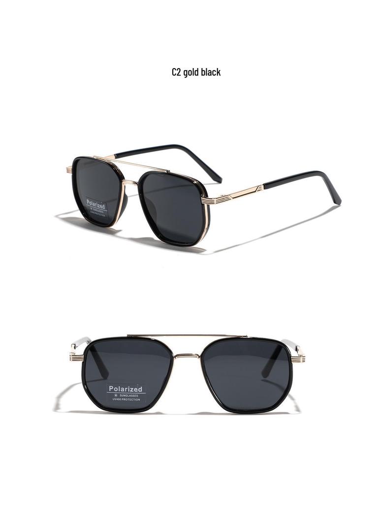 2025 Retro Polarized TR90 Semi-Metal Square Sunglasses for Men & Women