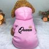Funny Queen Clothes Fashion Chihuahua Yorkshire Frenchie Pugs Autumn Winter Spring Fleece Lining Small Medium Pet Hoodies