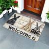 1pc Easter Bunny & Chick Design Welcome Mat - Non-Slip, Absorbent, Machine Washable, Fade-Resistant, Indoor/Outdoor Use, Polyest