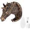 Antique Gold Horse Head Wall Hanger Resin Animal Horse Head Clothes Coat Hook for Living Room